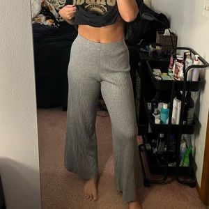 Grey Ribbed Pants